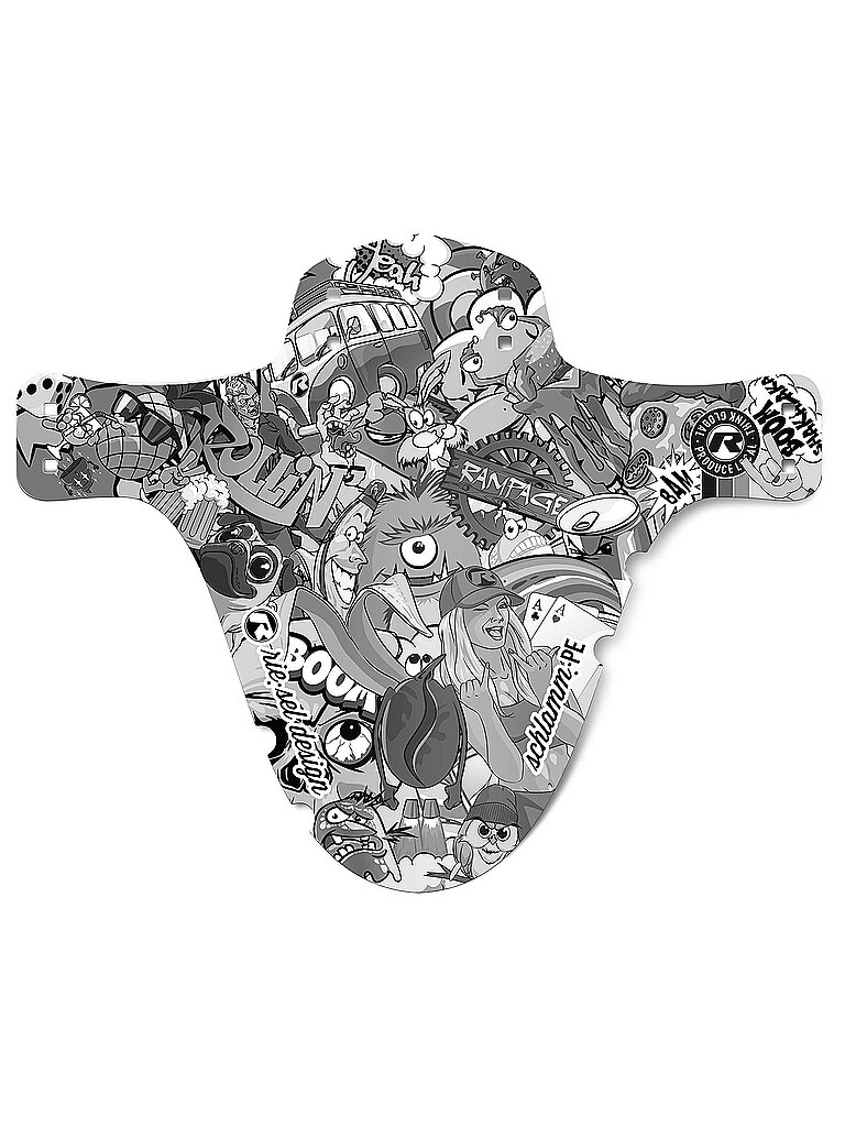 RIESEL DESIGN Mudguard schlamm:PE Stickerbomb Eyecatcher Ultra Black grau